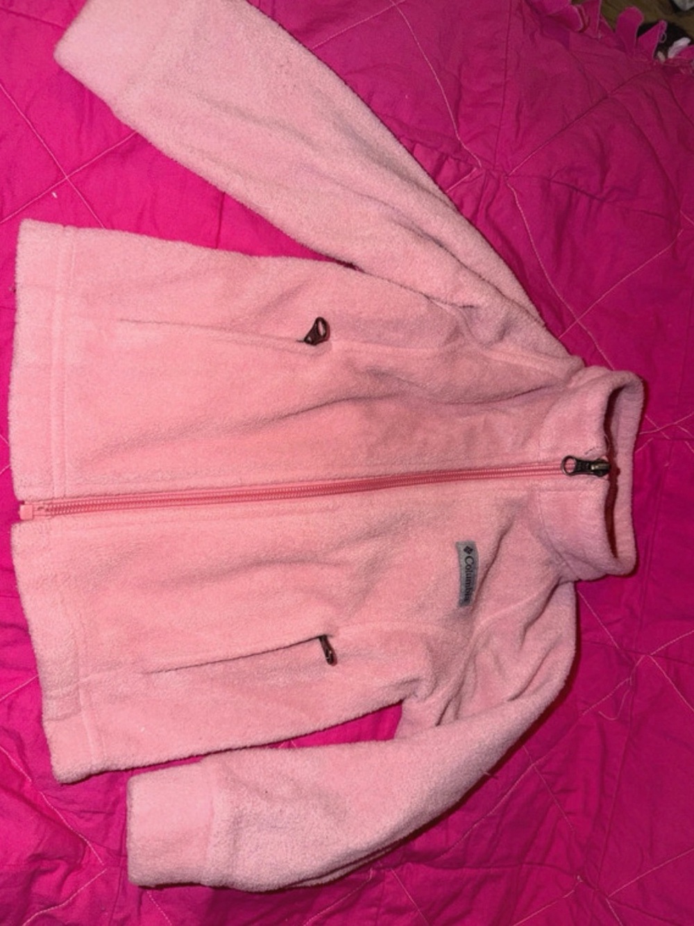 Columbia Girls' Light Pink Full-Zip Fleece Jacket